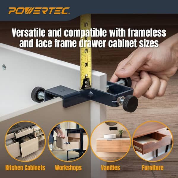 Installation d'un meuble avec serre-joint et boutons de serrage.